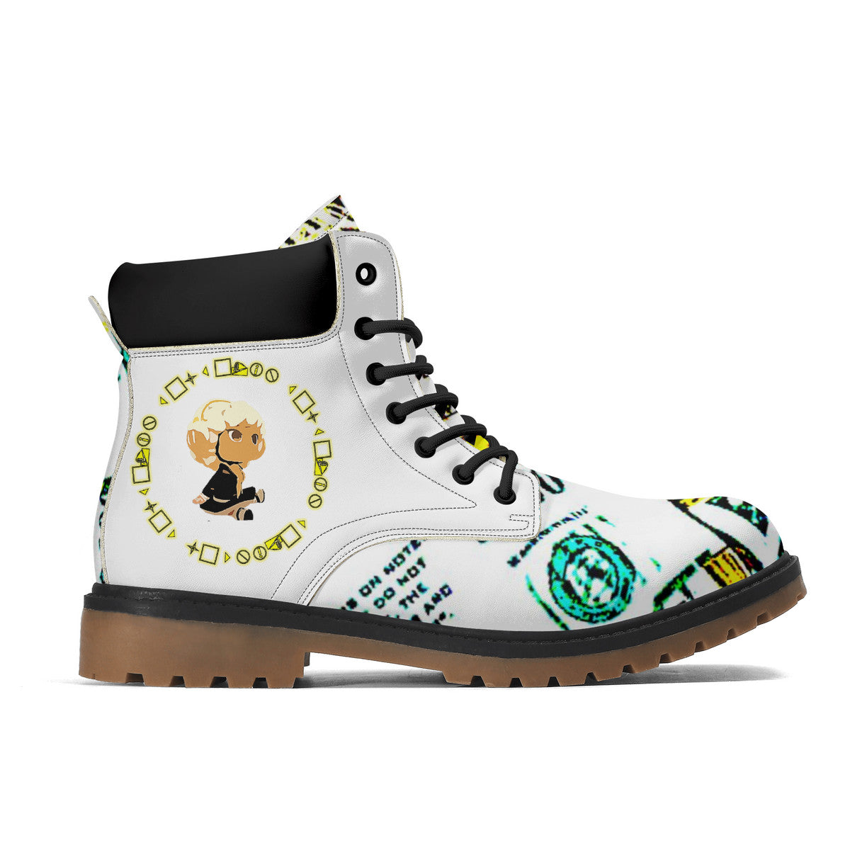 Money Print Unisex Synthetic Leather Boots