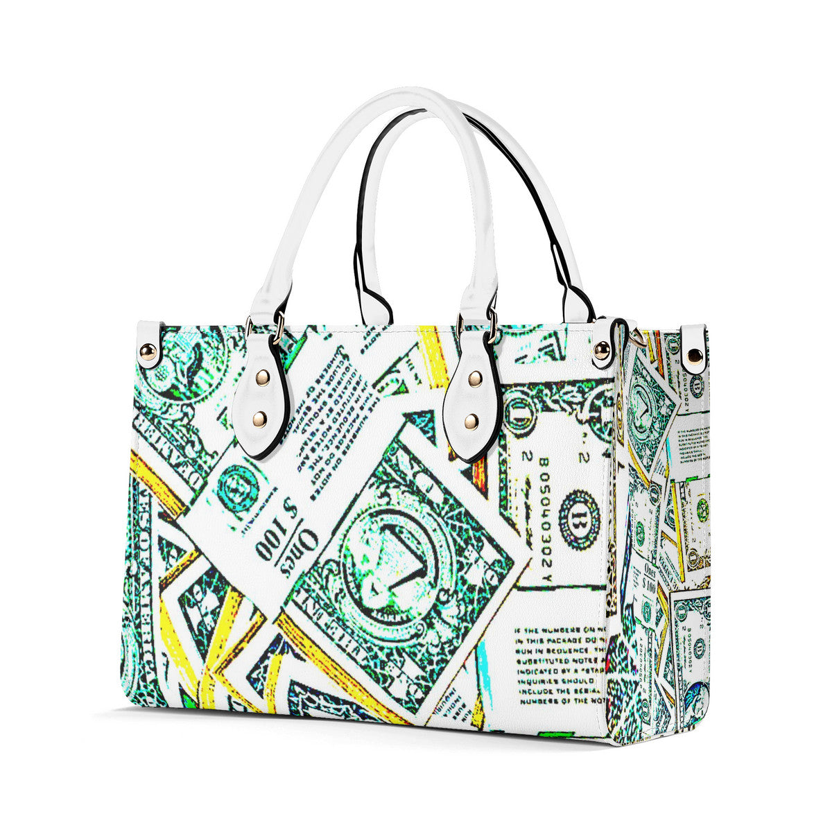 Money Print (Multiple Sizes) Luxury Women PU Leather Handbag