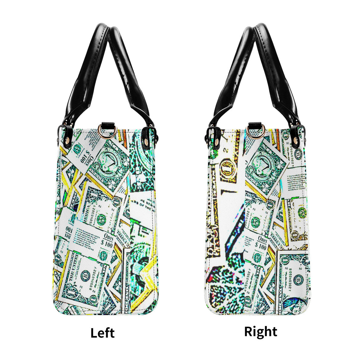 Money Print (Multiple Sizes) Luxury Women PU Leather Handbag