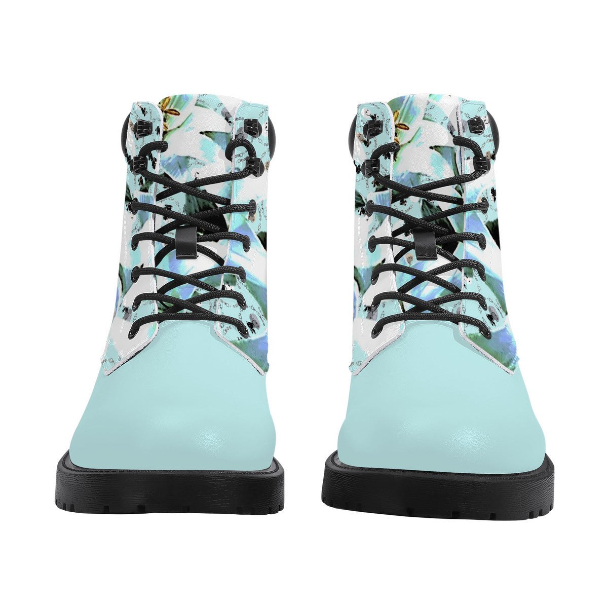 Blue Lily Synthetic Leather Boots