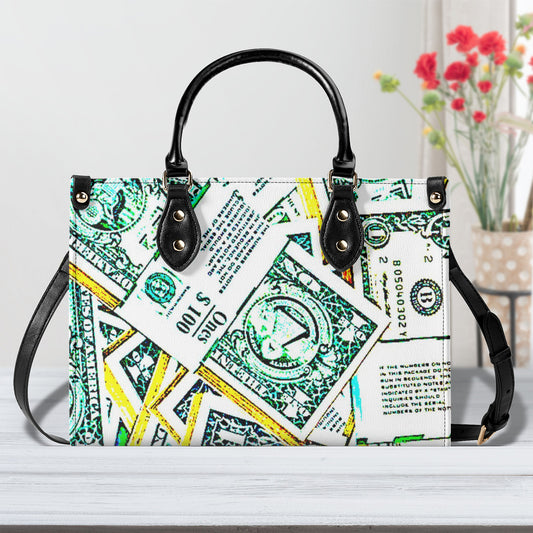 Money Print (Multiple Sizes) Luxury Women PU Leather Handbag