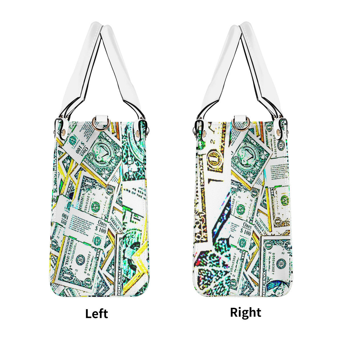 Money Print (Multiple Sizes) Luxury Women PU Leather Handbag