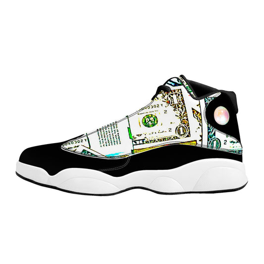 Money Print Basketball Shoes - Black