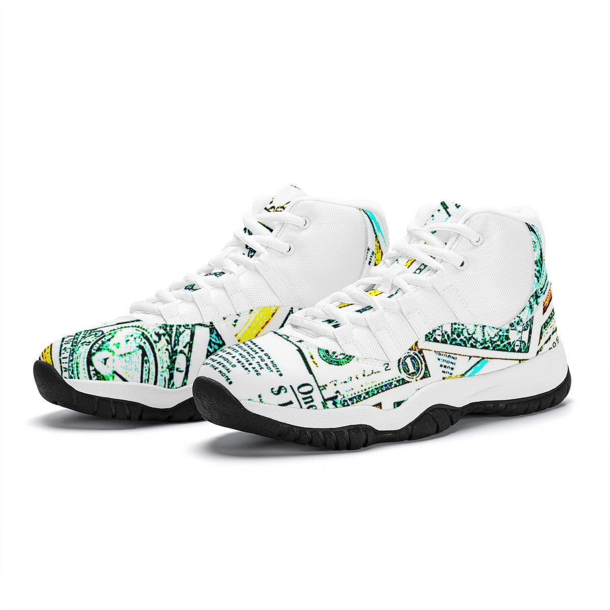 Money Print High Top Air Retro Sneakers