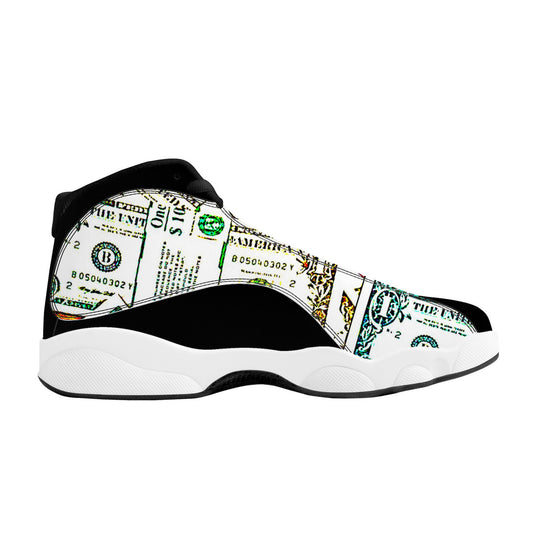 Money Print Basketball Shoes - Black