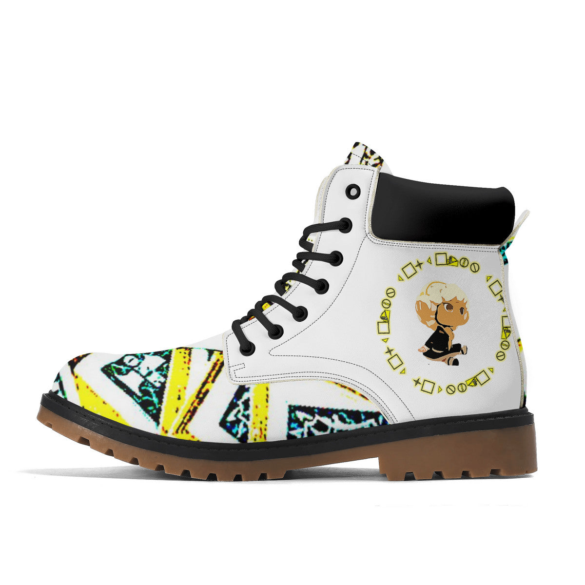 Money Print Unisex Synthetic Leather Boots