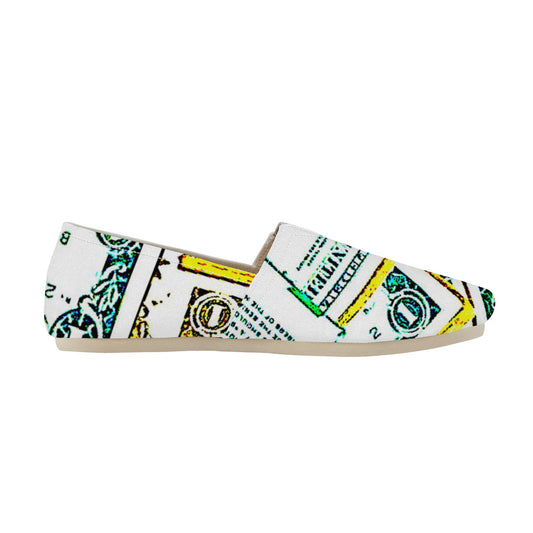 Money Print Casual Flat Driving Shoe