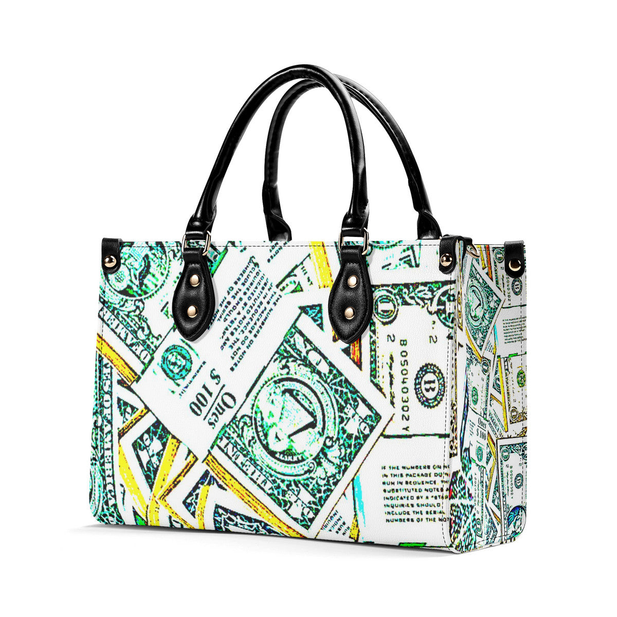 Money Print (Multiple Sizes) Luxury Women PU Leather Handbag