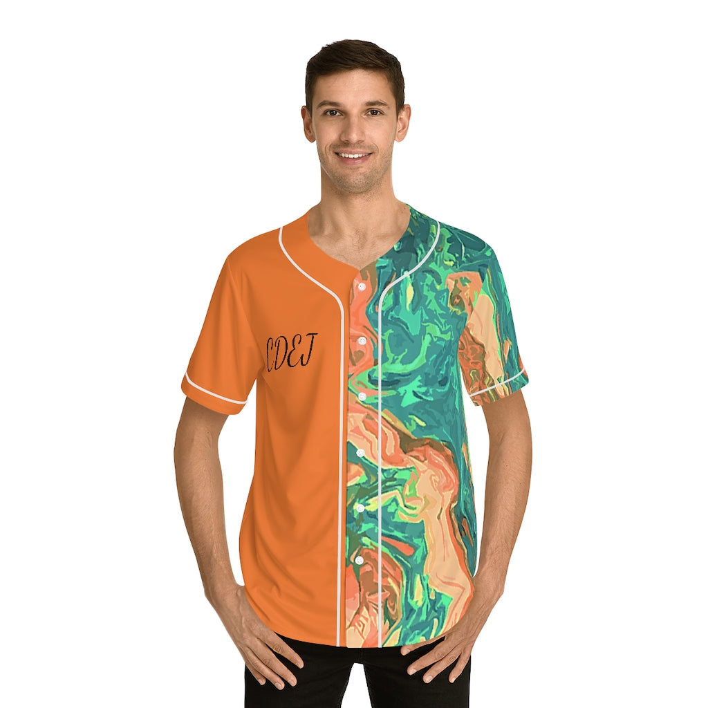 CDEJ Green Marble Men's Baseball Jersey (AOP)