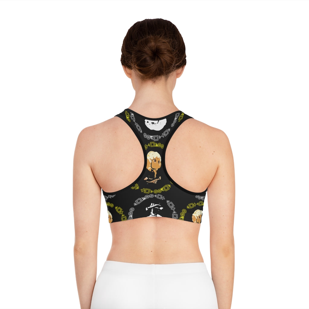 Branded Pattern Sports Bra