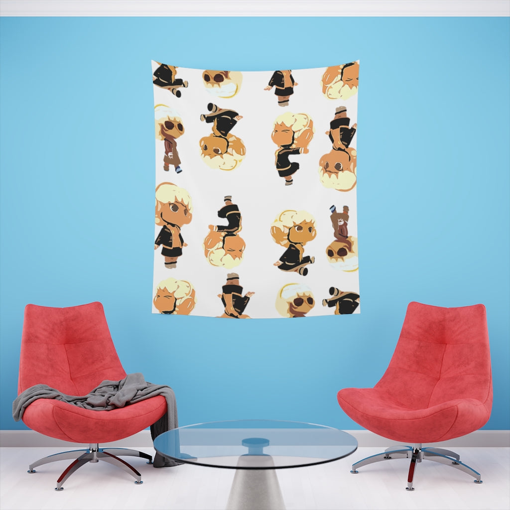 White Printed Wall Tapestry