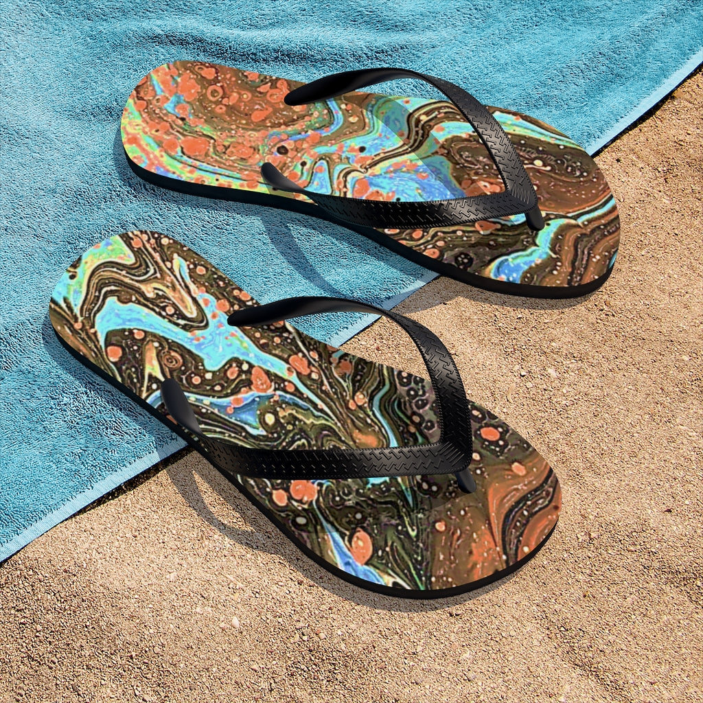 CDEJ Brown Unisex Flip-Flops