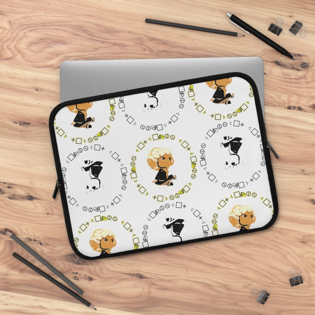 Logo Patterned Laptop Sleeve