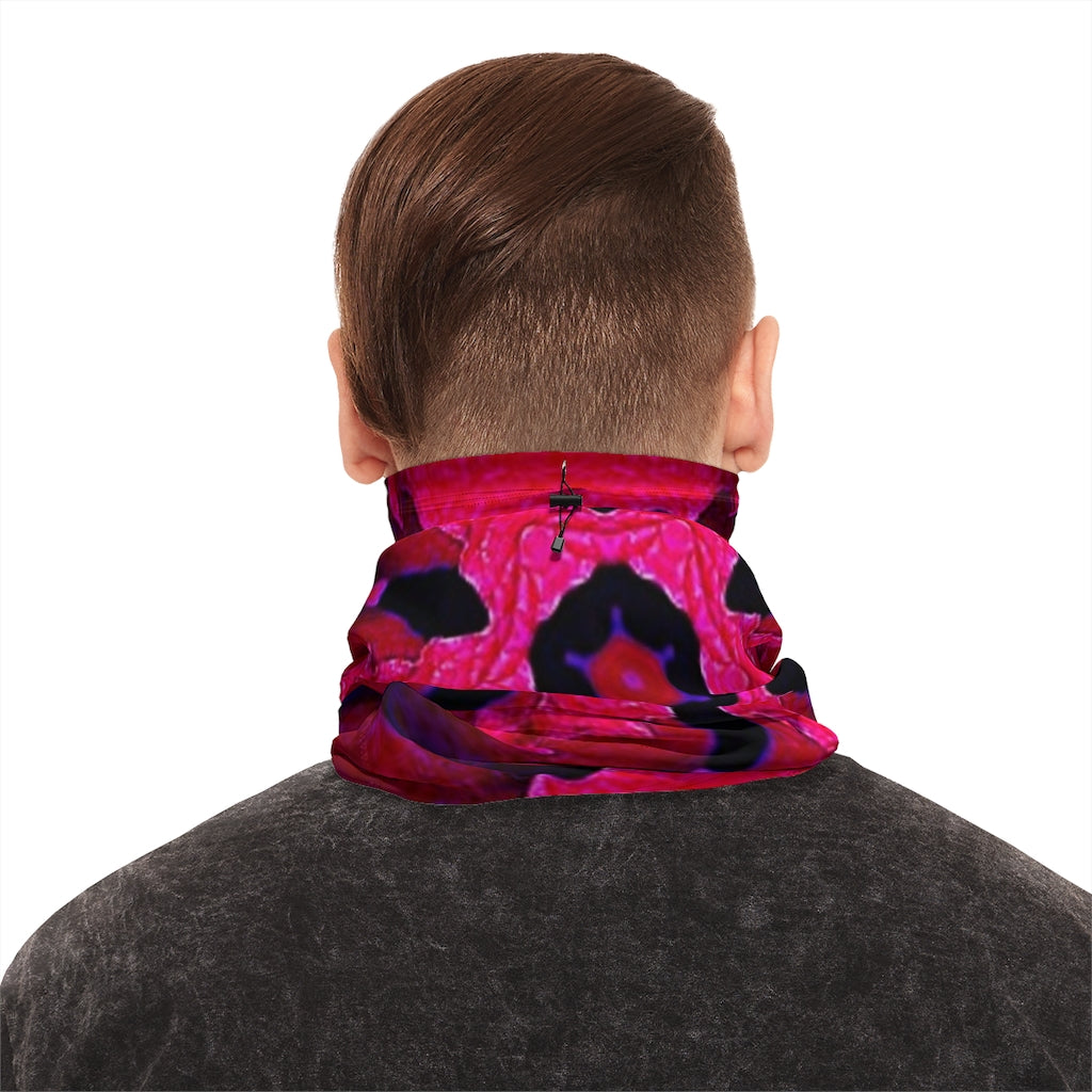 Red Winter Neck Gaiter With Drawstring