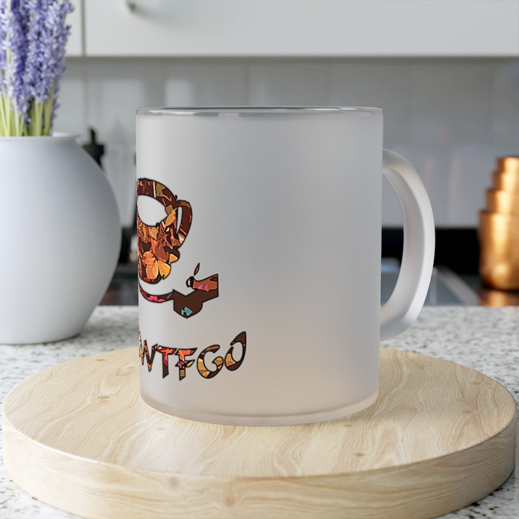 Graphic "Coffee" Frosted Glass Mug