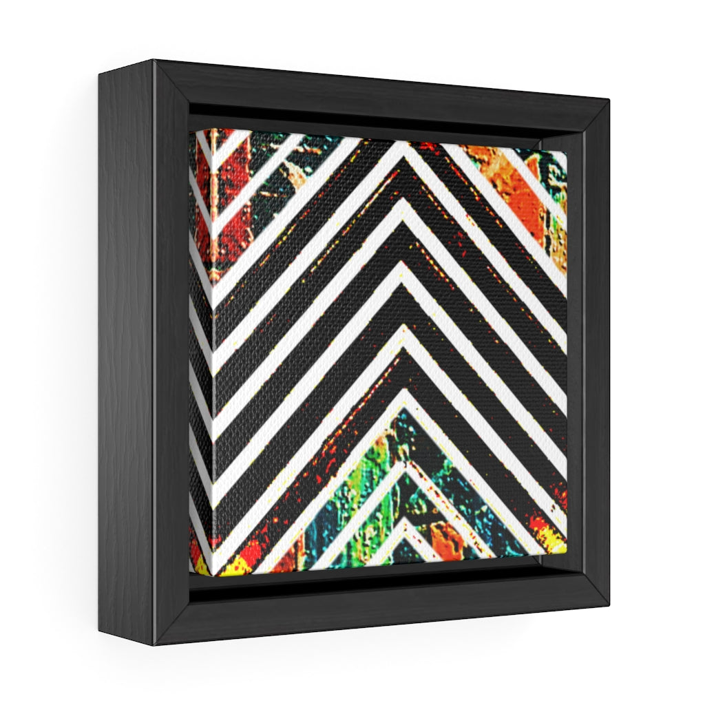 Multi-Colored Stripped Gallery Canvas Wraps, Square Frame