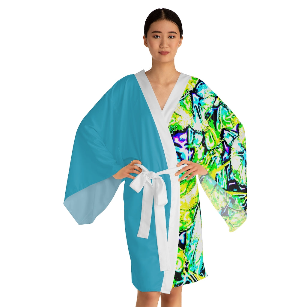 Neon Long Sleeve Kimono Robe