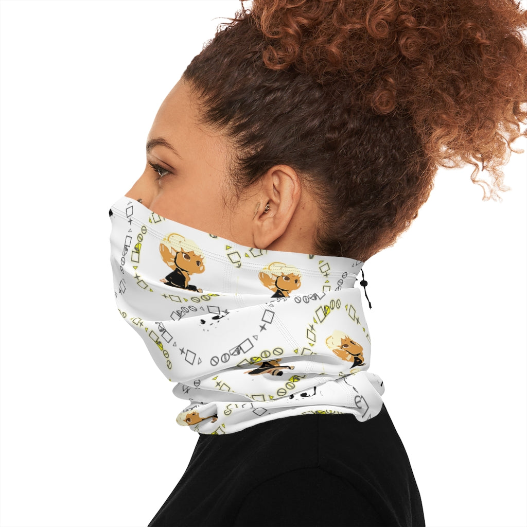 Logo Patterned Winter Neck Gaiter With Drawstring