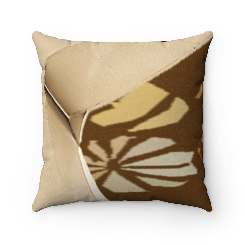 Brown Faux Suede Square Pillow Case