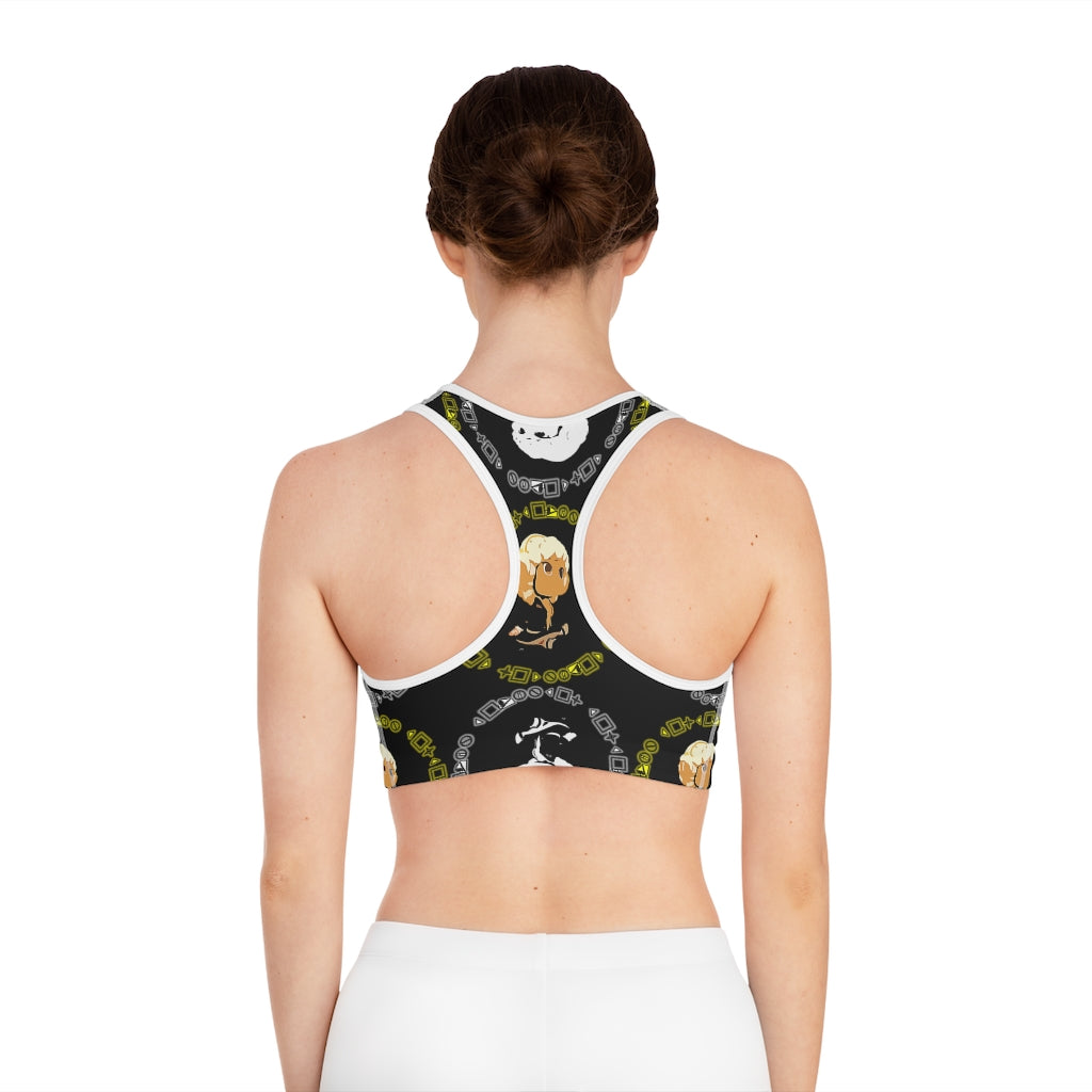 Branded Pattern Sports Bra