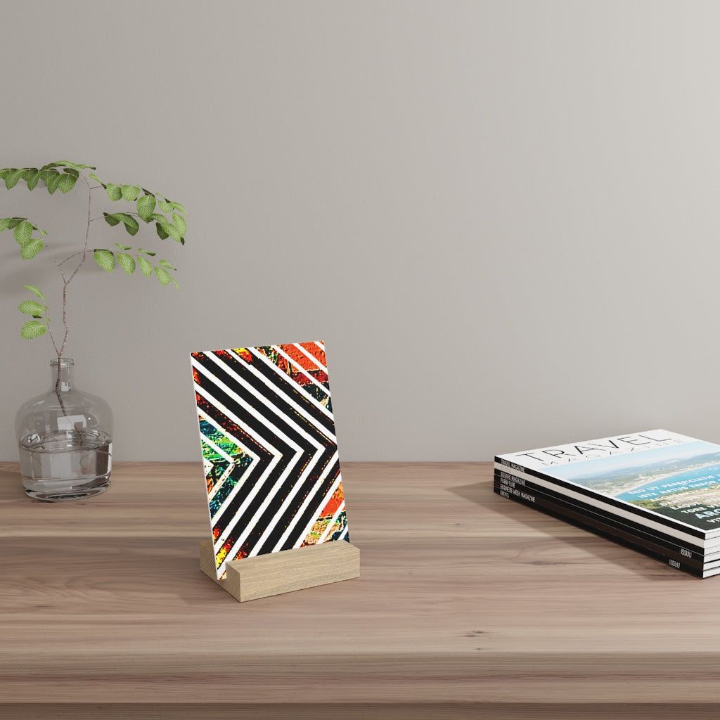 Multi-Colored Stripped Gallery Board with Stand