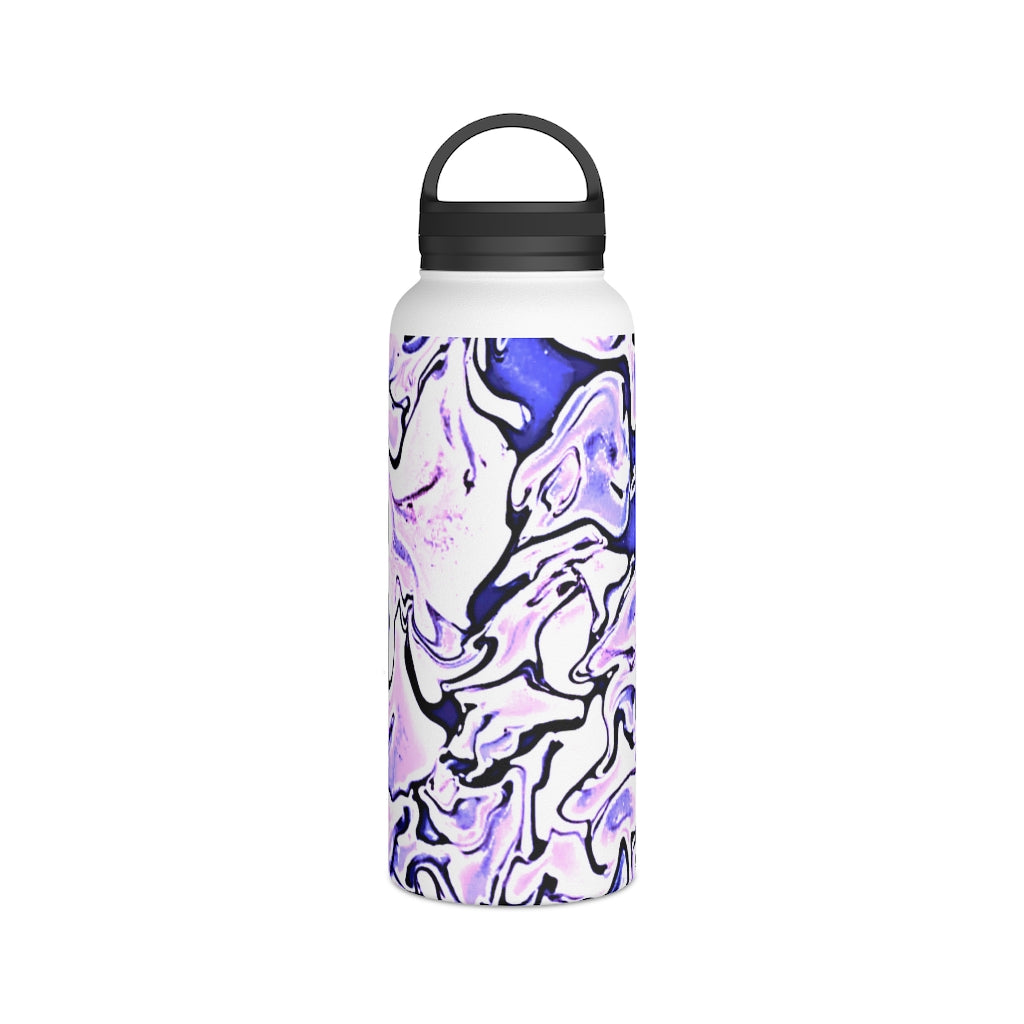 CDEJ Purple Marble Stainless Steel Water Bottle, Handle Lid