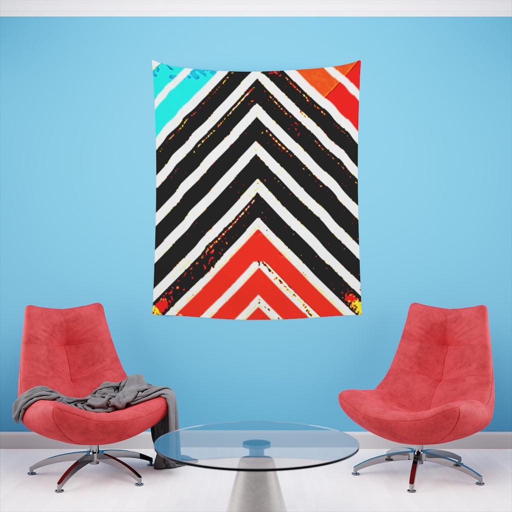 Abstract Stripped Printed Wall Tapestry