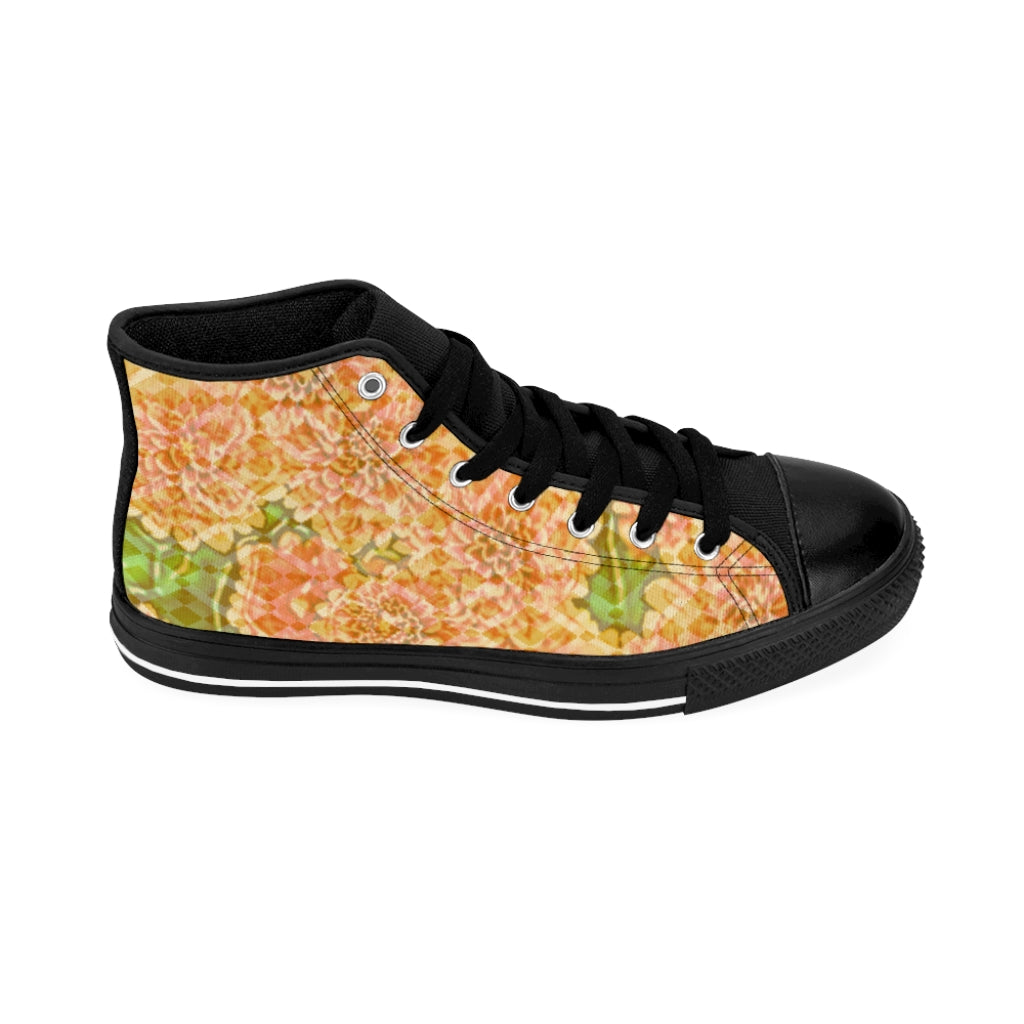 Branded faded floral Women's High-top Sneakers