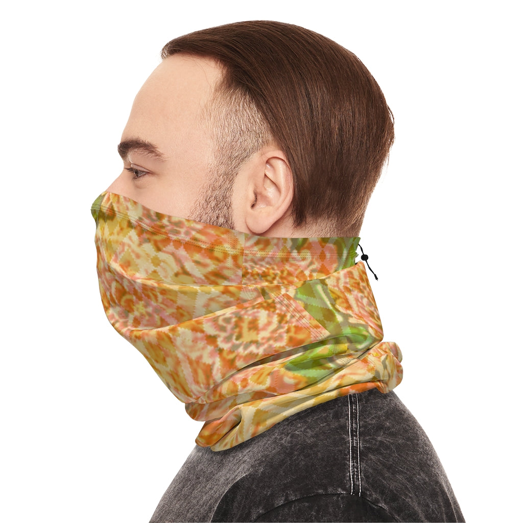 Floral Winter Neck Gaiter With Drawstring