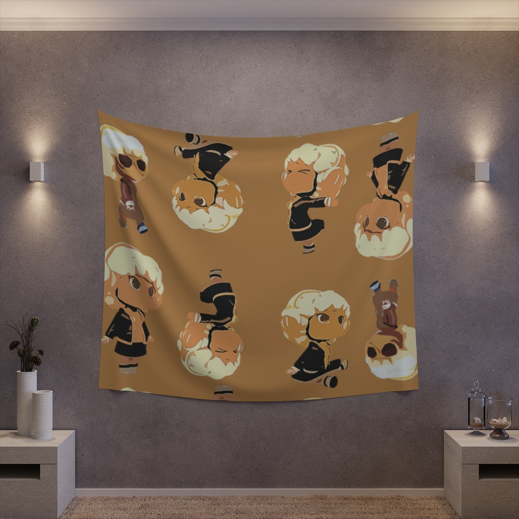 Orange Printed Wall Tapestry