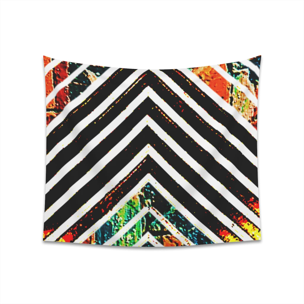 Multi-Colored Stripped Printed Wall Tapestry