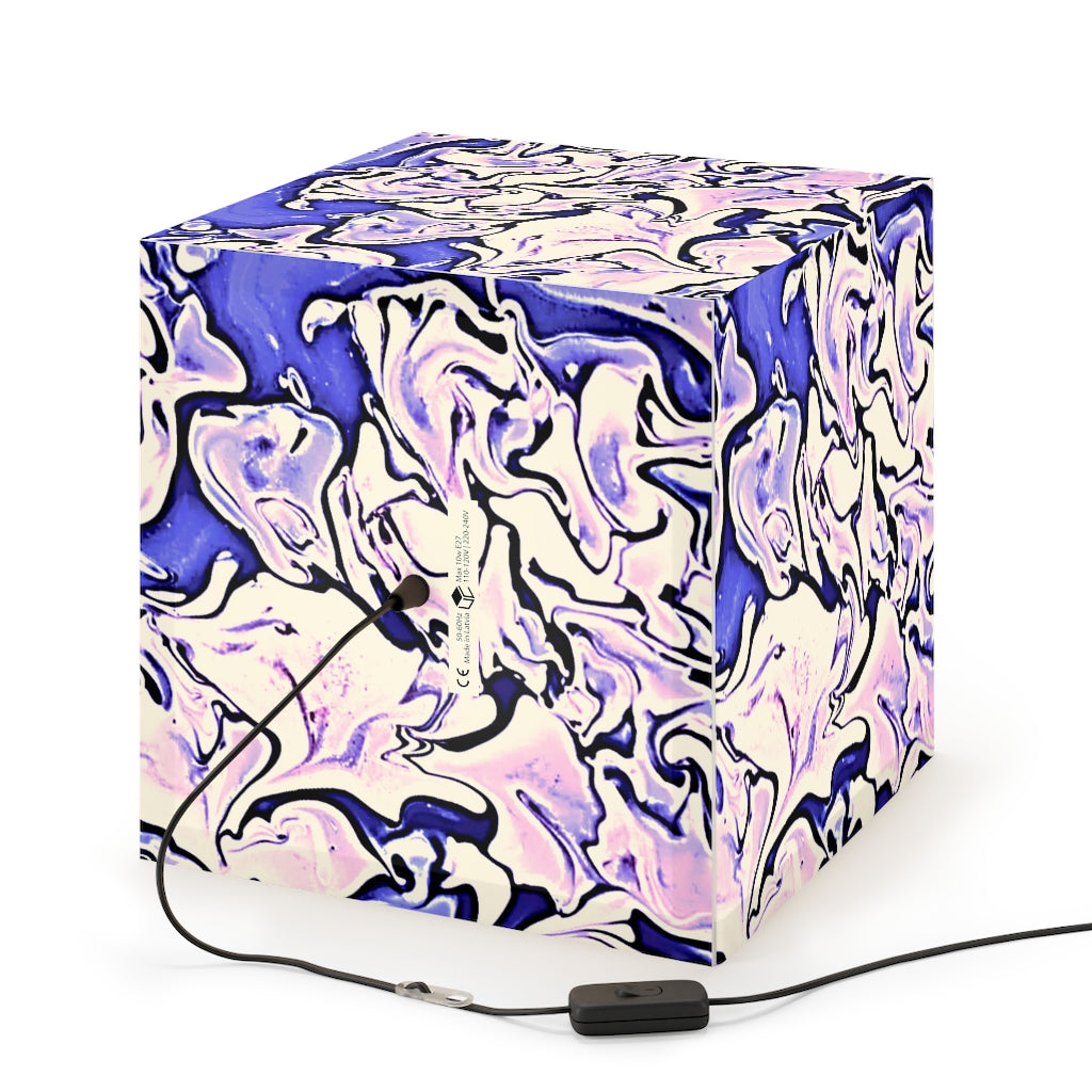 CDEJ Purple Marble Light Cube Lamp