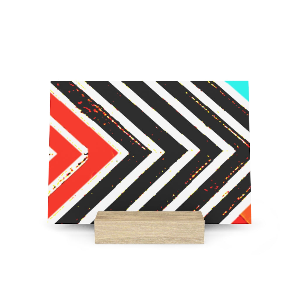 Abstract Stripped Gallery Board with Stand