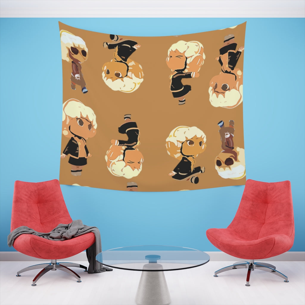 Orange Printed Wall Tapestry