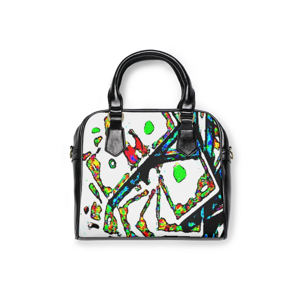 Painted Money Shoulder Handbag