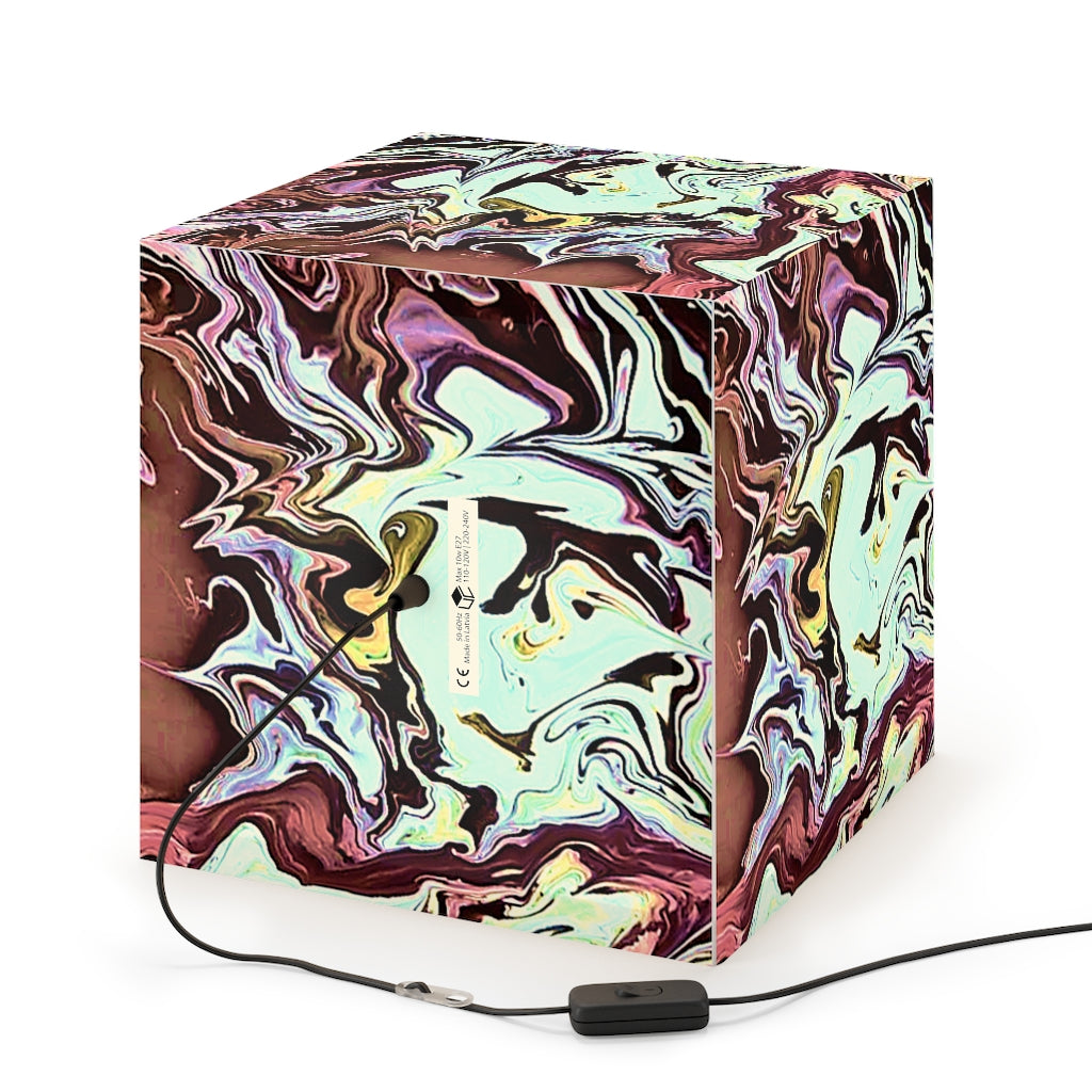 CDEJ Turquoise Marble Light Cube Lamp