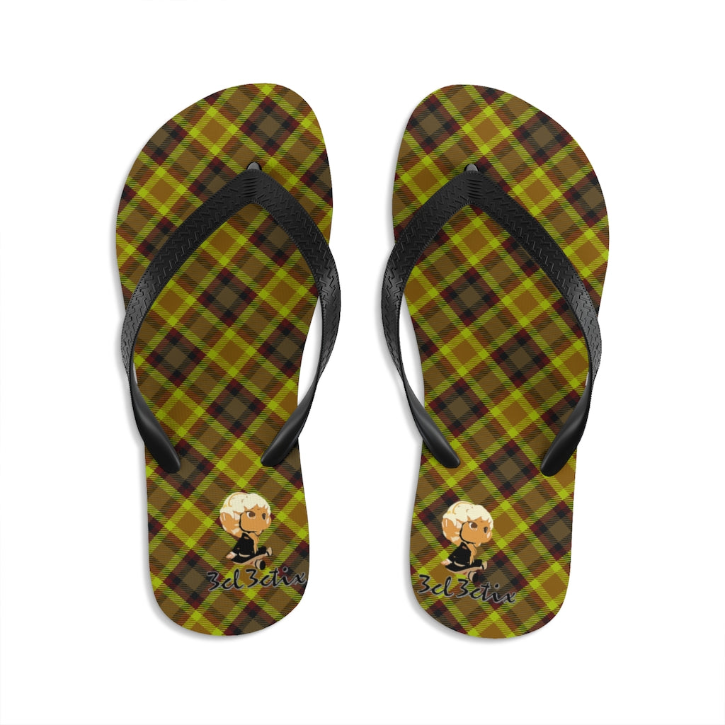 Branded Plad Unisex Flip-Flops