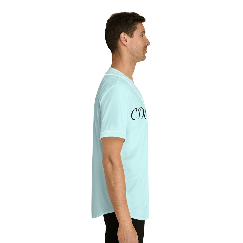 CDEJ Turquoise Marble Men's Baseball Jersey (AOP)