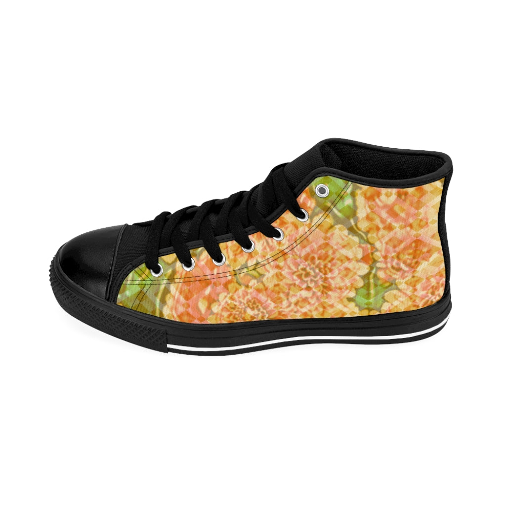 Branded Faded Floral Men's High-top Sneakers