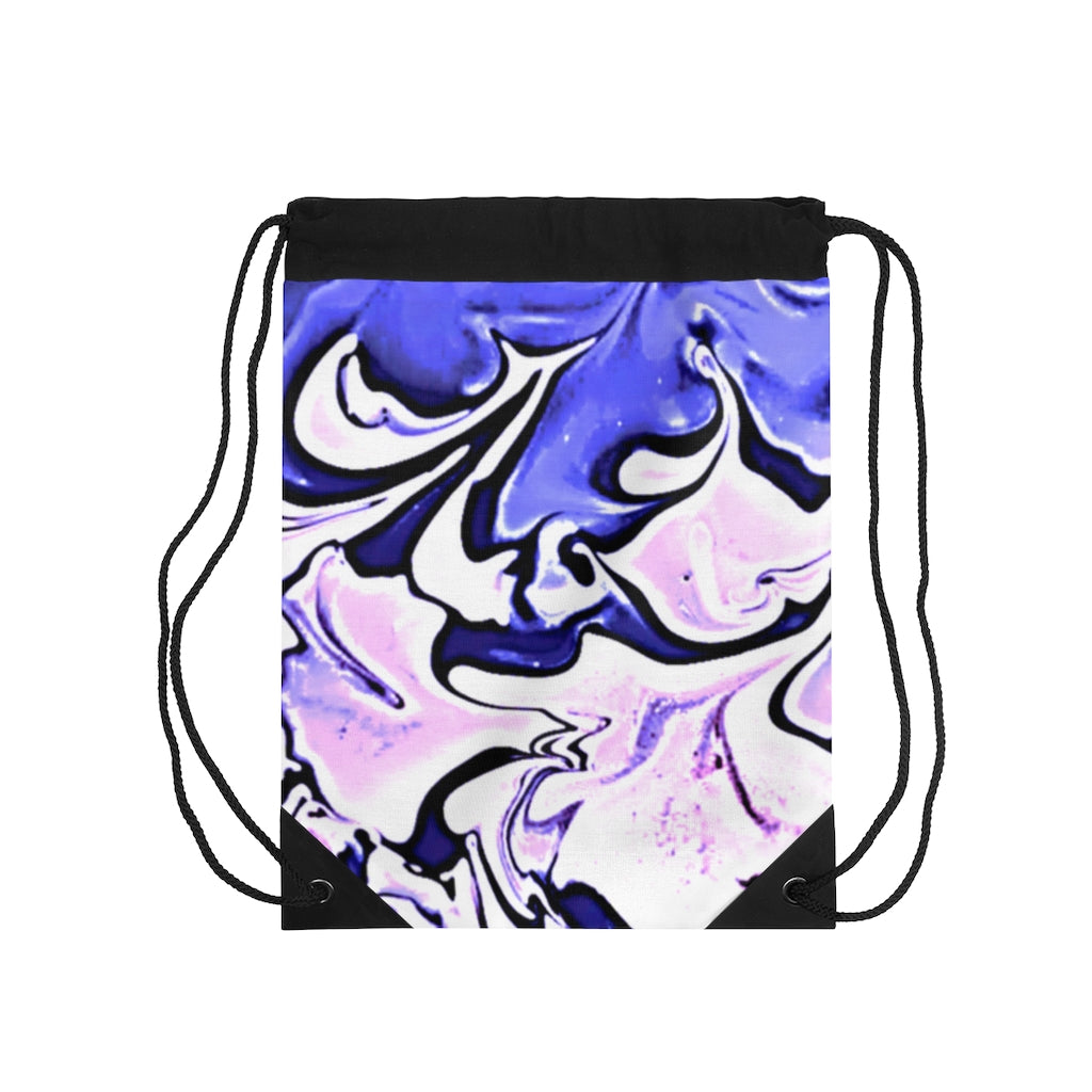 CDEJ Purple Marble Drawstring Bag