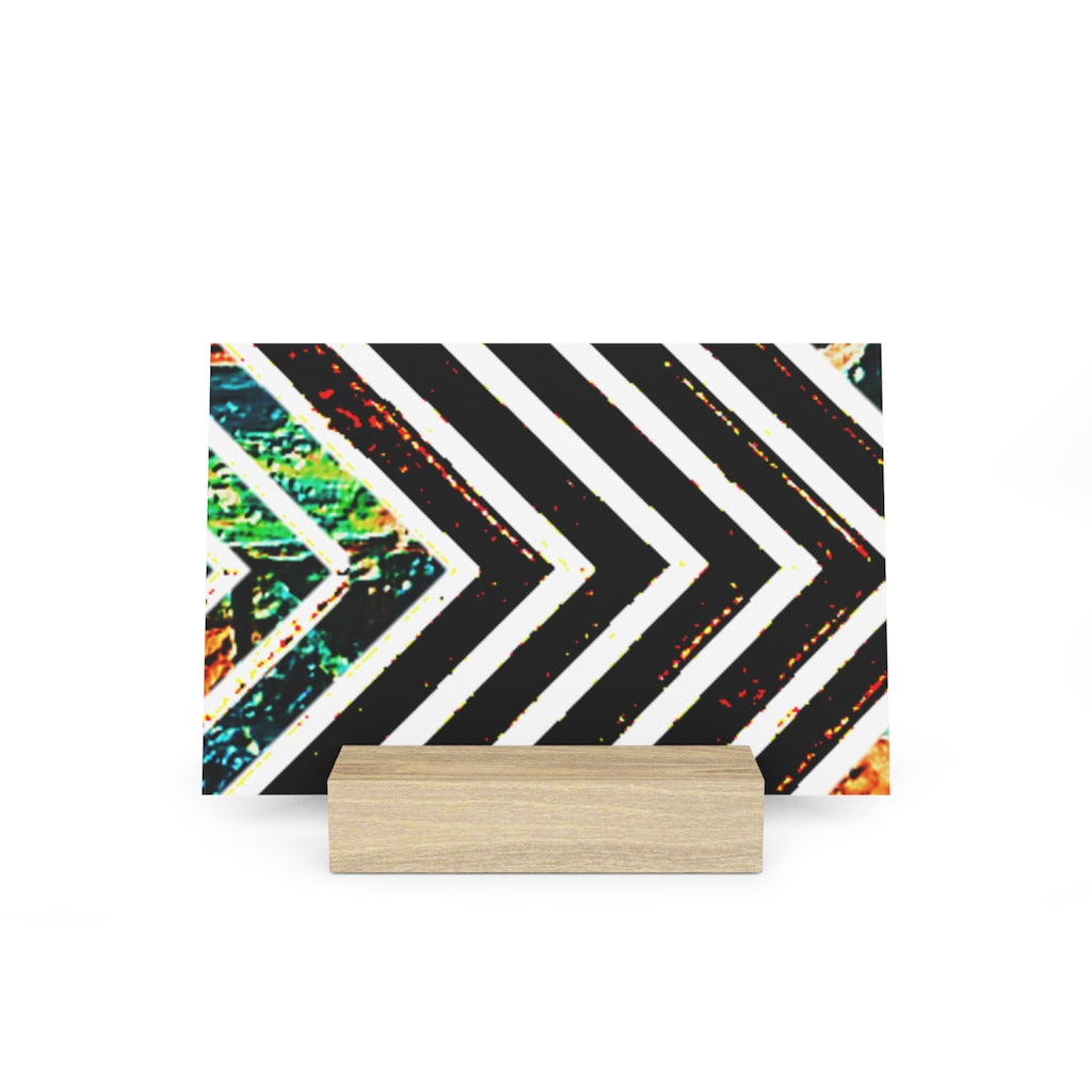 Multi-Colored Stripped Gallery Board with Stand