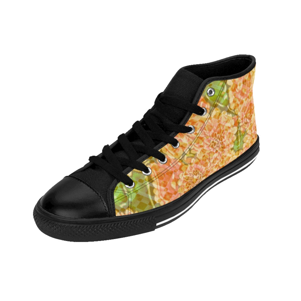 Branded faded floral Women's High-top Sneakers