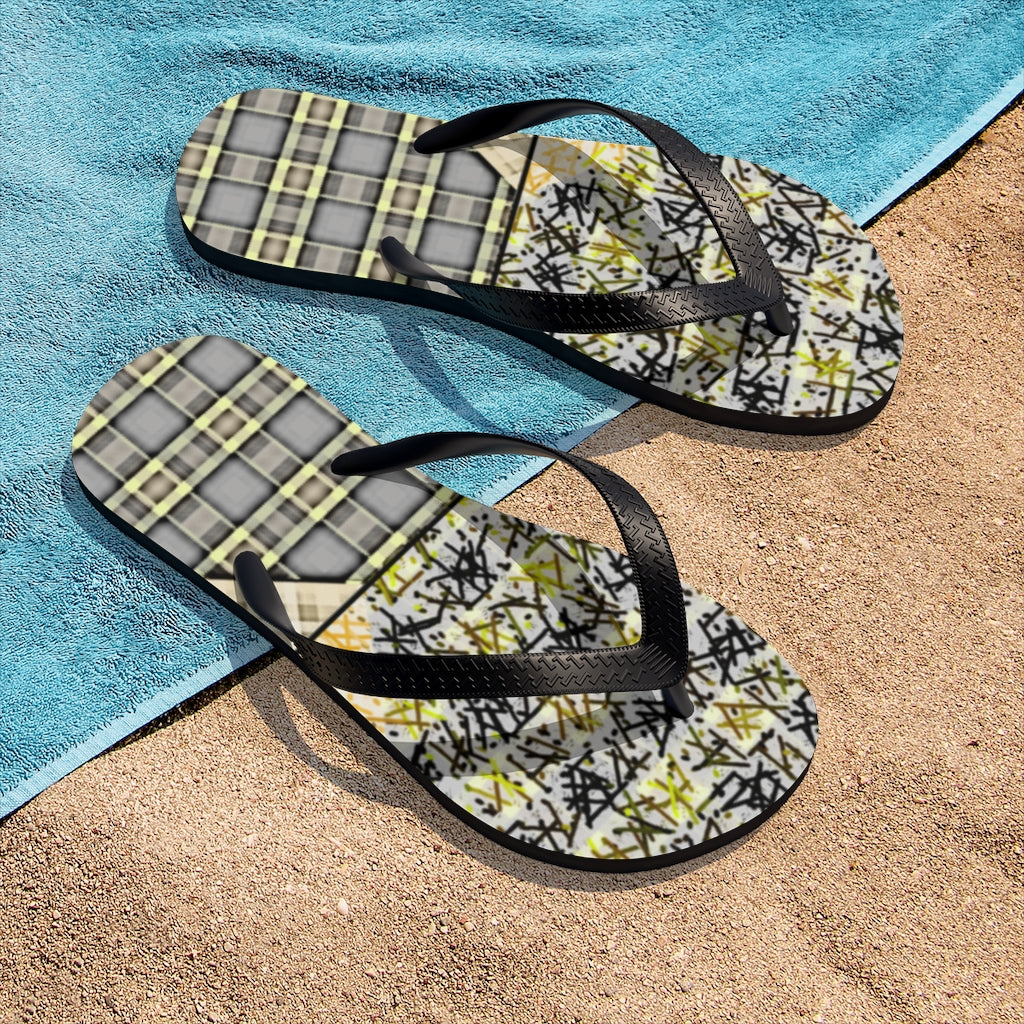 Patchwork Plad Unisex Flip-Flops