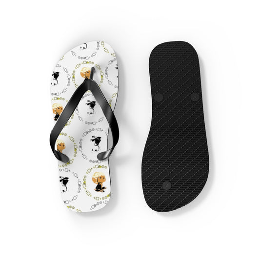 Logo Pattern Flip Flops