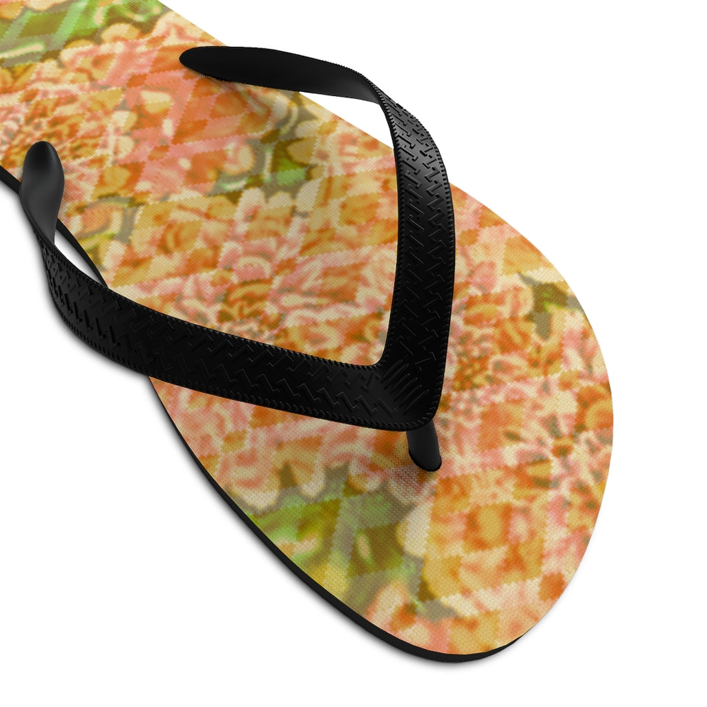 Faded Floral Unisex Flip-Flops