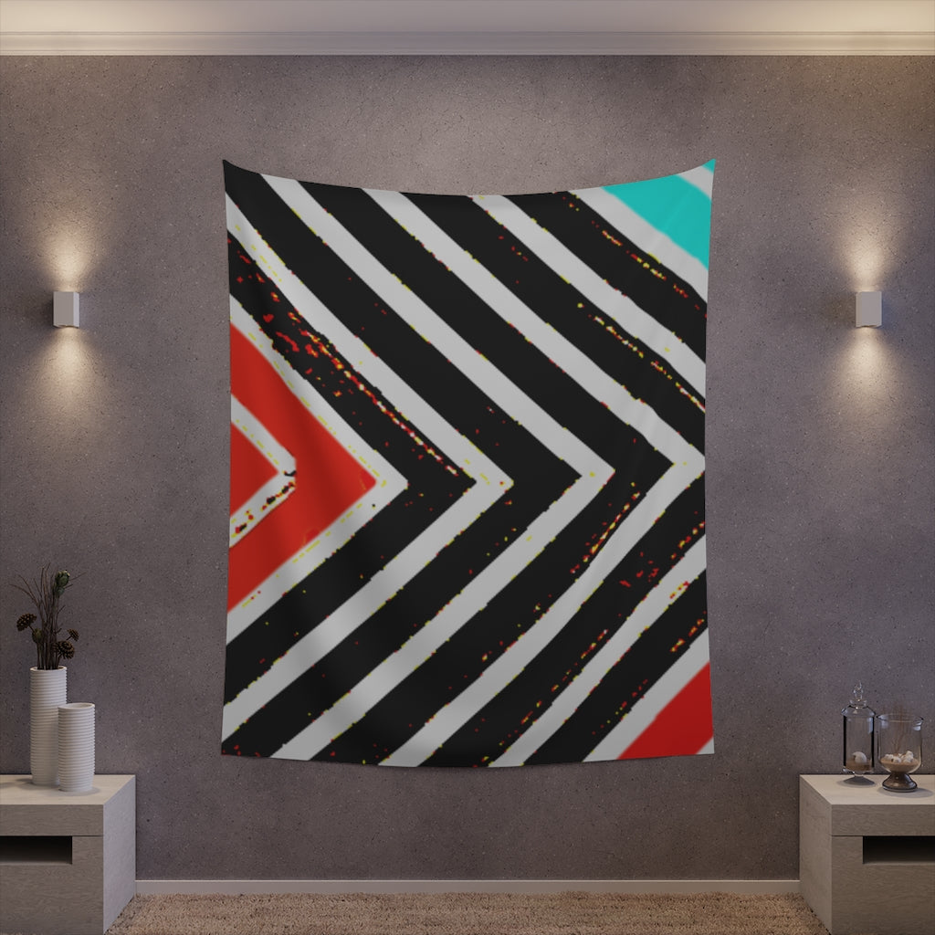 Abstract Stripped Printed Wall Tapestry