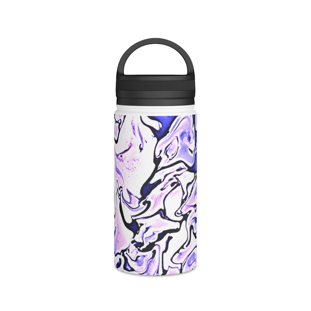 CDEJ Purple Marble Stainless Steel Water Bottle, Handle Lid