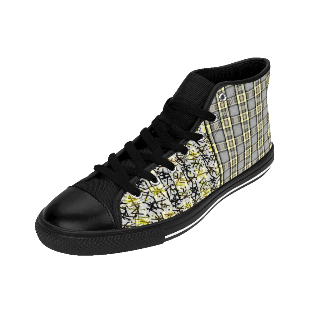 Patchwork Plad Men's High-top Sneakers