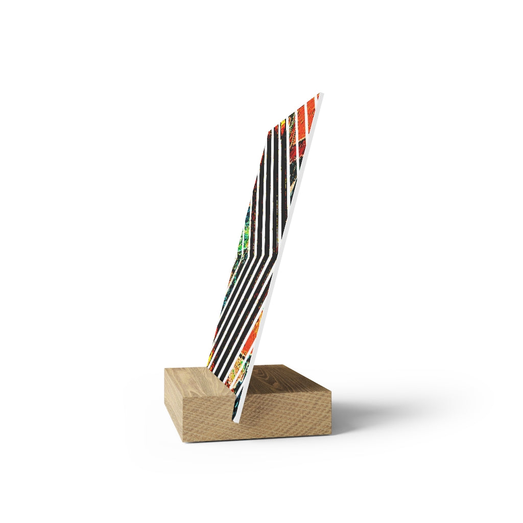 Multi-Colored Stripped Gallery Board with Stand