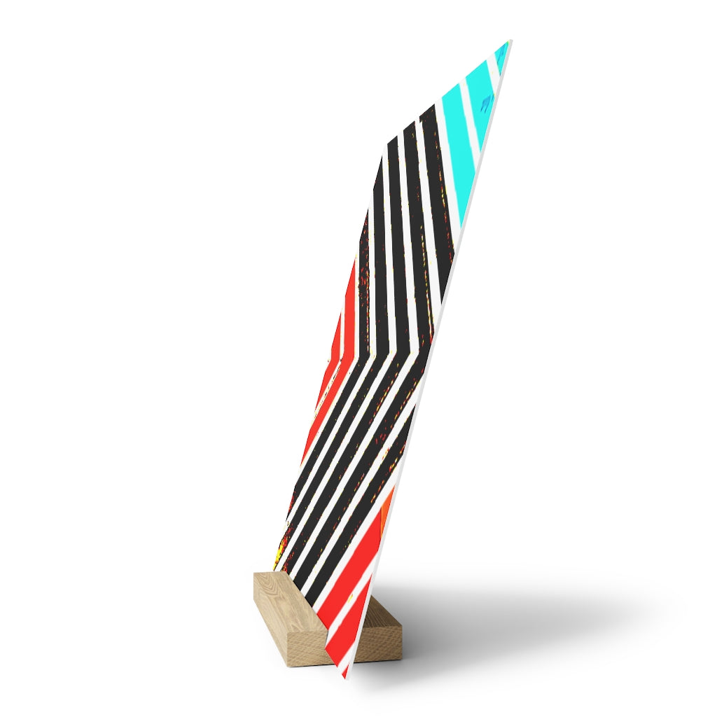 Abstract Stripped Gallery Board with Stand